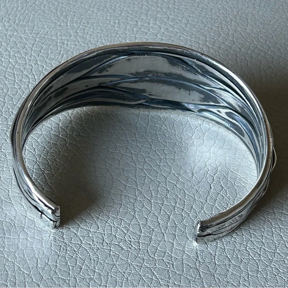 Rare Silpada Sterling Silver 925 Wavy Oxidized Cuff Bracelet Vintage B0805 - Picture 3 of 5